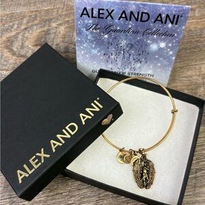 Alex and Ani Guardian of Strength Charm Bangle Bracelet - Rafaelian Gold Finish